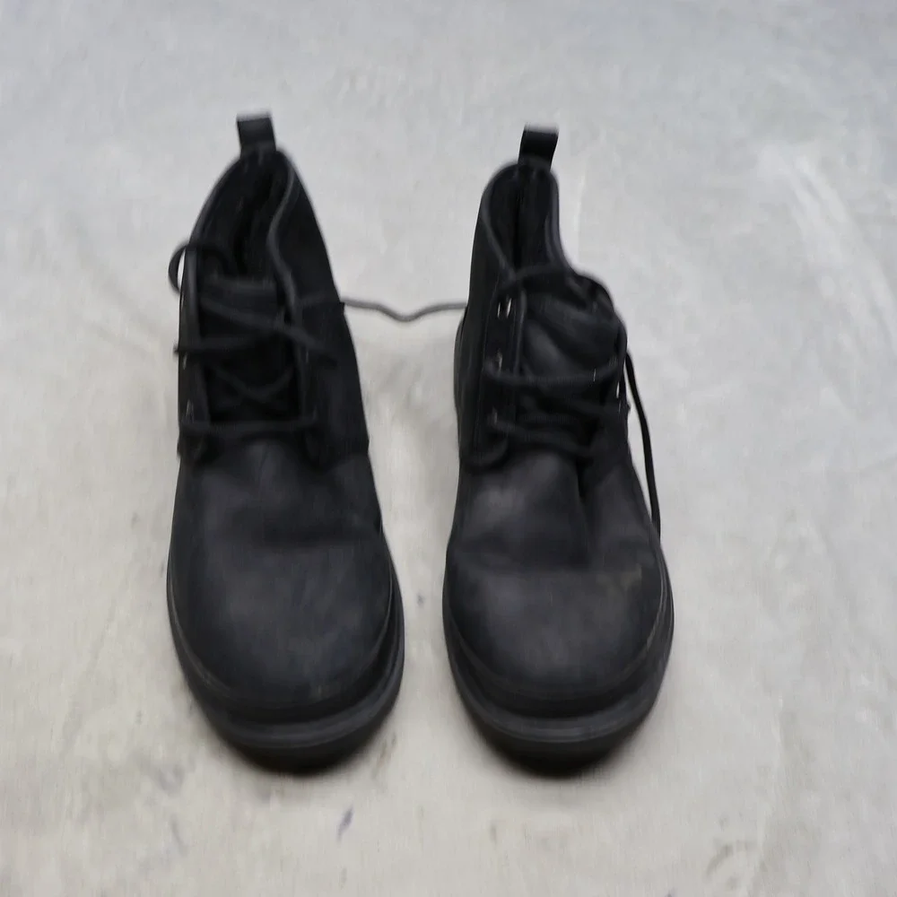 UGG Mens 10 Chukka Boots Black Leather Neumel Weather II Waterproof 1120851